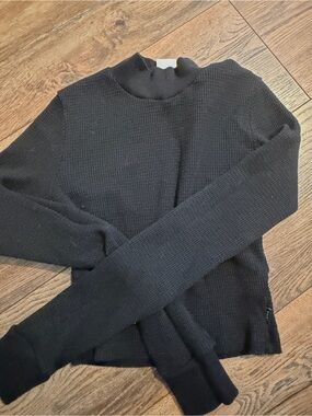 TNA Black Mock Neck Ribbed Sweater